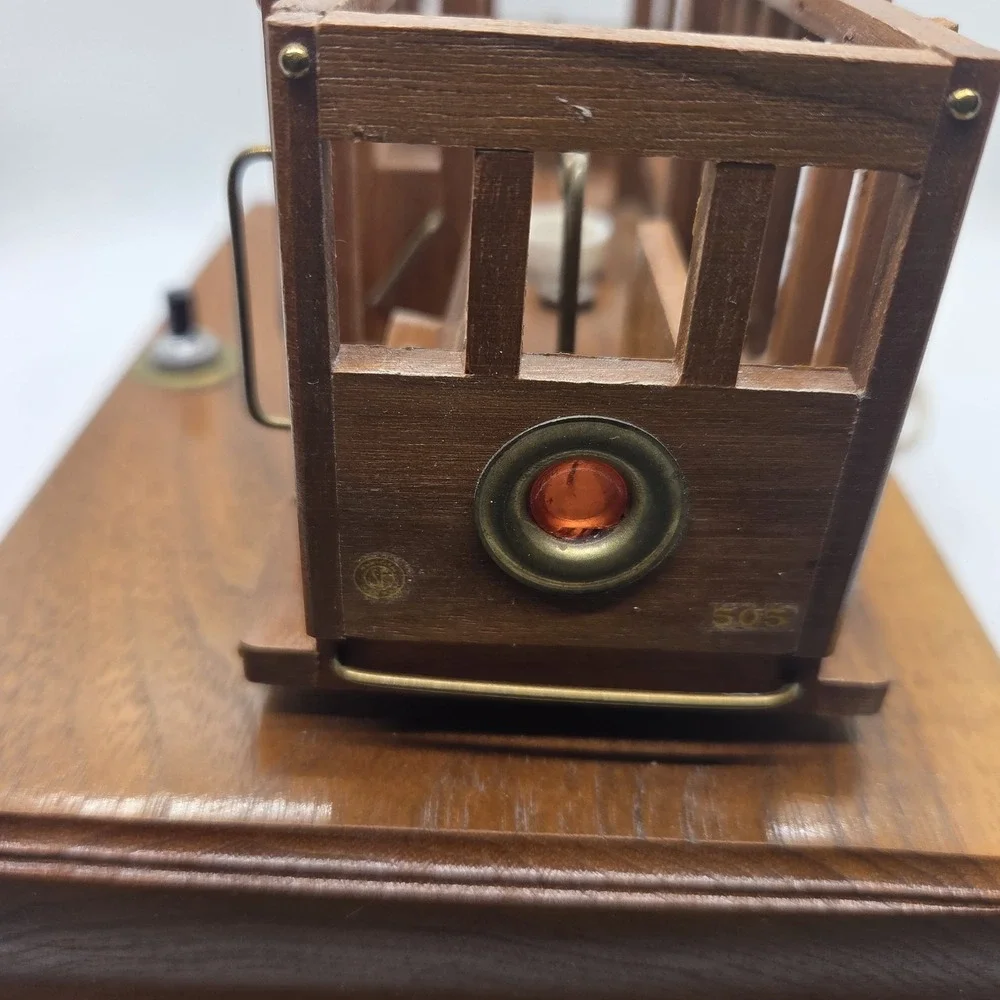 VTG MCM Wood San Francisco Cable Car Lamp Powell & Mason 505 Night Light Working